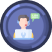 blue customer support icon